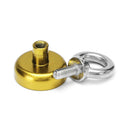 Effetool 25mm 22kg Neodymium Recovery Magnet Metal Detector Circular Eyebolt Magnet Red/Yellow/Blue
