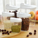 1X(5pcs Food Storage Box Clear Container Set With Pour Lids Kitchen Food Se