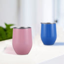 1X(12oz Insulated Wine Tumbler With Lid Stainless Steel Insulated Wine Glas