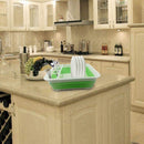 1X(Household Plastic Folding Kitchen Drain Rack Cutlery Cutlery Storage Box