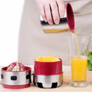 1X(Citrus Juicer Manual Juicer Portable Stainless Steel Juicer Lid Rotation