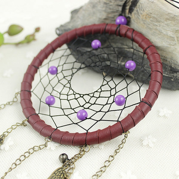 Natural Hand Woven Feathers Dreamcatcher American Folk Custom Gifts Home Car Hanging Decor Ornament