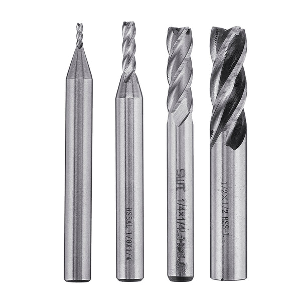 1/16 1/4 1/2 1 Inch Imperial High Speed Steel Milling Cutter CNC Milling Bit Spiral End Mill
