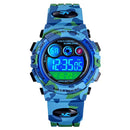 SKMEI 1547 Energetic Dial Design LED+EL Lights 5ATM Sport Kids Watch Digital Watch