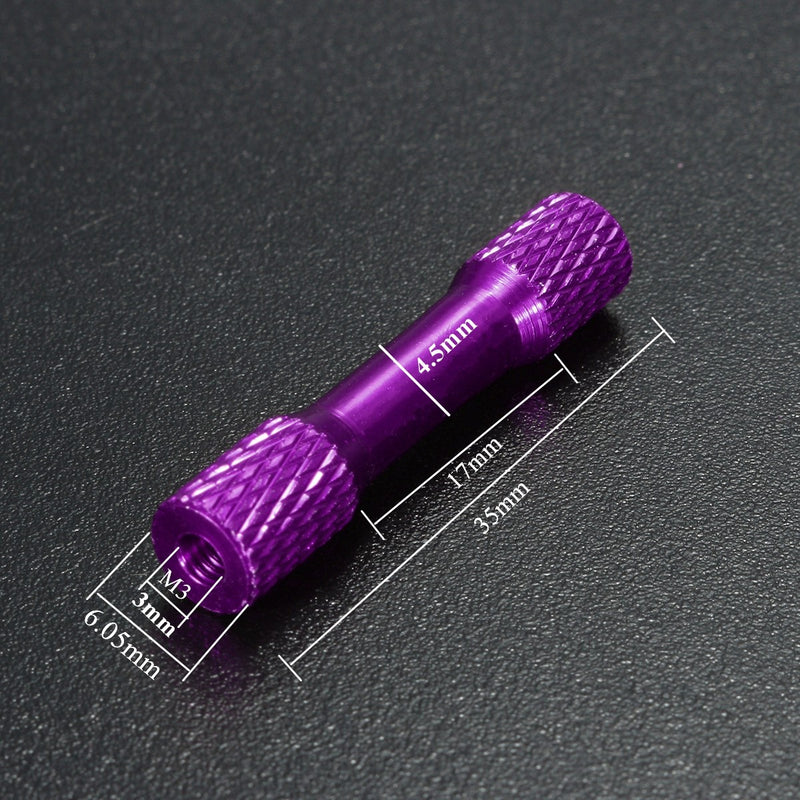 Suleve M3AR3 10Pcs M3 35mm Knurled Standoff Aluminum Alloy Multicolor