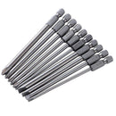 10Pcs/Set 100Mm Alloy Steel S2 Slotted Phillips Screwdriver Bits Straight C
