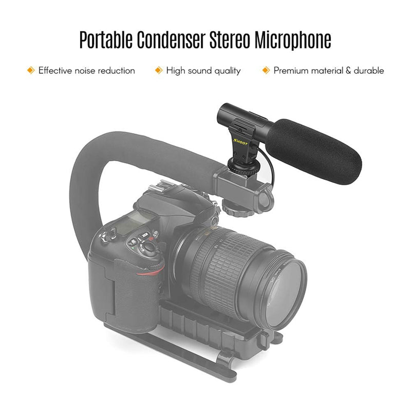 Shoot Xt-451 Portable Condenser Stereo Microphone Mic With 3.5Mm Jack Hot S