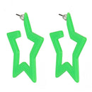 Summer Refreshing Fluorescent Earrings Personality Fashion Five-Pointed Sta