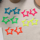 Summer Refreshing Fluorescent Earrings Personality Fashion Five-Pointed Sta