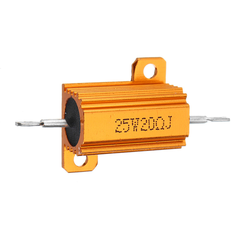 10pcs RX24 25W 20R 20RJ Metal Aluminum Case High Power Resistor Golden Metal Shell Case Heatsink Resistance Resistor