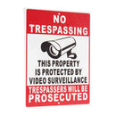 NO Trespassing Property Protected By Video Surveillance Safty Camera Metal Sign with Two Holes