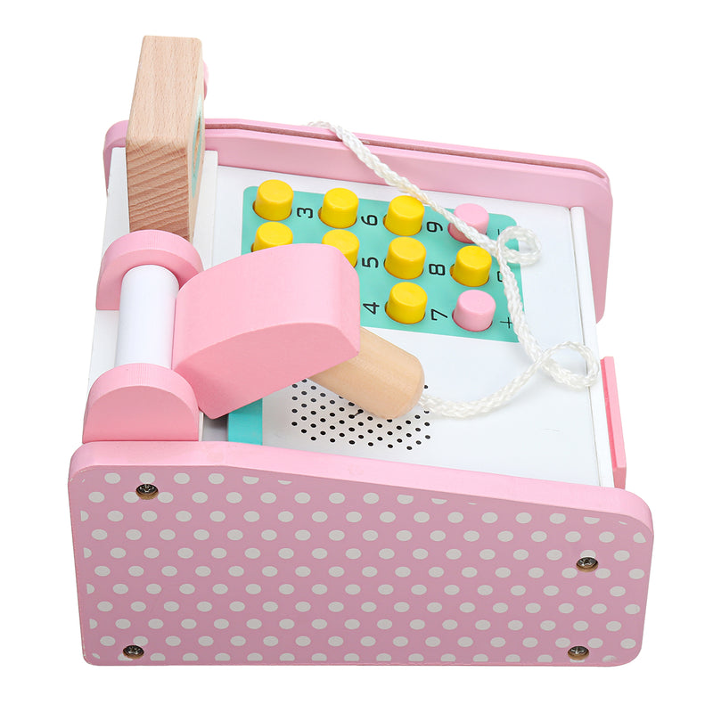 Supermarket Wooden Till Cash Register Toys Set Kids Educational Pretend Play Game