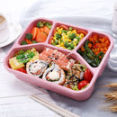 1X(800-1000Ml Healthy Wheat Straw Lunch Box For Kids Portable Microwavable