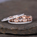 3 Piece Set Ring Set Fashion Lady Full Set Zircon Ring Trend Section Rose G