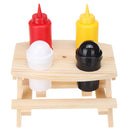 Outdoor Camping BBQ Tools Condiment Jar Set Salt Pepper Sauce Bottle Holder Tent Table Parasol