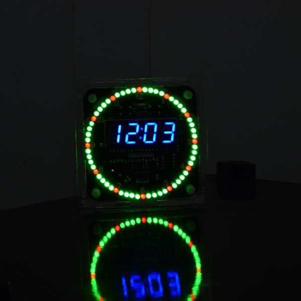 Geekcreit? Upgrade DIY EC1515B DS1302 Light Control Rotation LED Electronic Clock Kit Size 81x81x2mm