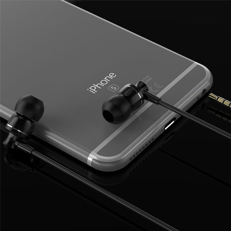 PTM D11 Super Bass Earphone Sport Noise Canceling Volume Control Headset Metal Headphone