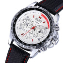 MEGIR 1010 Brand Men Watch Alloy Case Leather Strap Lumious Male Sport Casual Quartz Wrist Watch