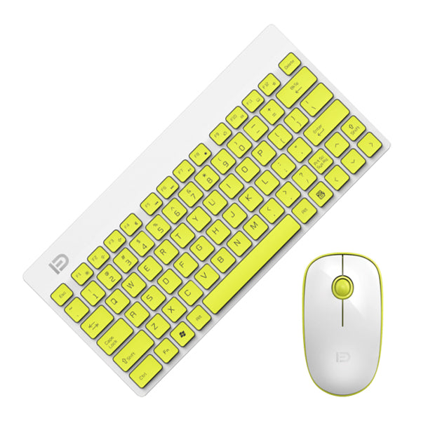 Ultra Silent Thin 2.4GHz Wireless Small Keyboard and Mouse Set Kit for Desktop Notebook