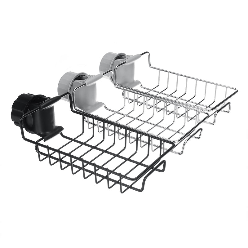Stainless Steel Kitchen Sink Faucet Sponge Soap Drain Rack Storage Holder Shelf Storage Rack