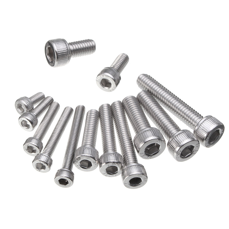 Suleve M3SSH2 M3/M4/M5 A2 Stainless Steel Hex Allen Socket Cap Screws Bolts Assorted Kit 270Pcs