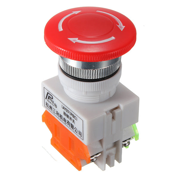 10pcs N/O N/C Emergency Stop Switch Push Button Mushroom 4 Screw Terminals
