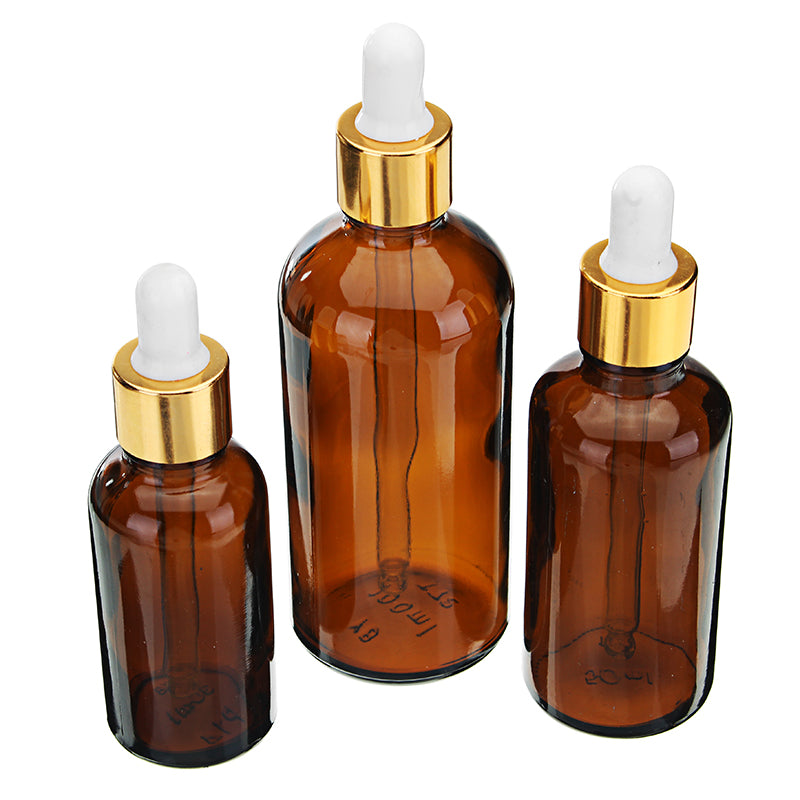 Brown Amber Glass Bottle Glass Dropper Dropping Bottle Refillable Container 10/20/30/50/100mL