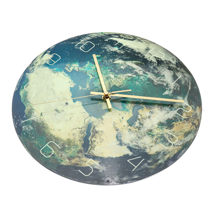 3D Night Glow Luminous Earth Continents Wall Clock Silent Home Wall Decoration