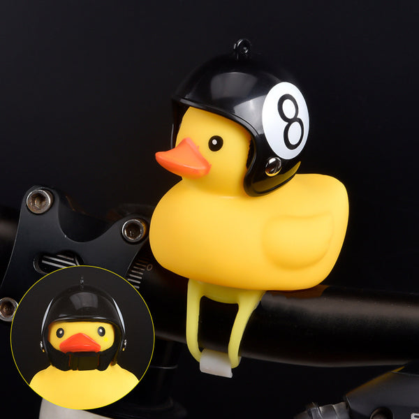 Cartoon Yellow Silica Broken Wind Duck Helmet Head Horn Motorcycle Bicycle Light Shining Mountain Bike Handlebar Head Light Bell Accessories