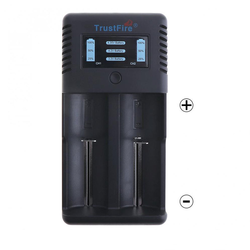 TrustFire TR-019 Intelligent Fast Battery Charger 2 Slots Charger Li-ion Battery For 18650/26650/25500/21700 / 20700/14500 For EU US Plug