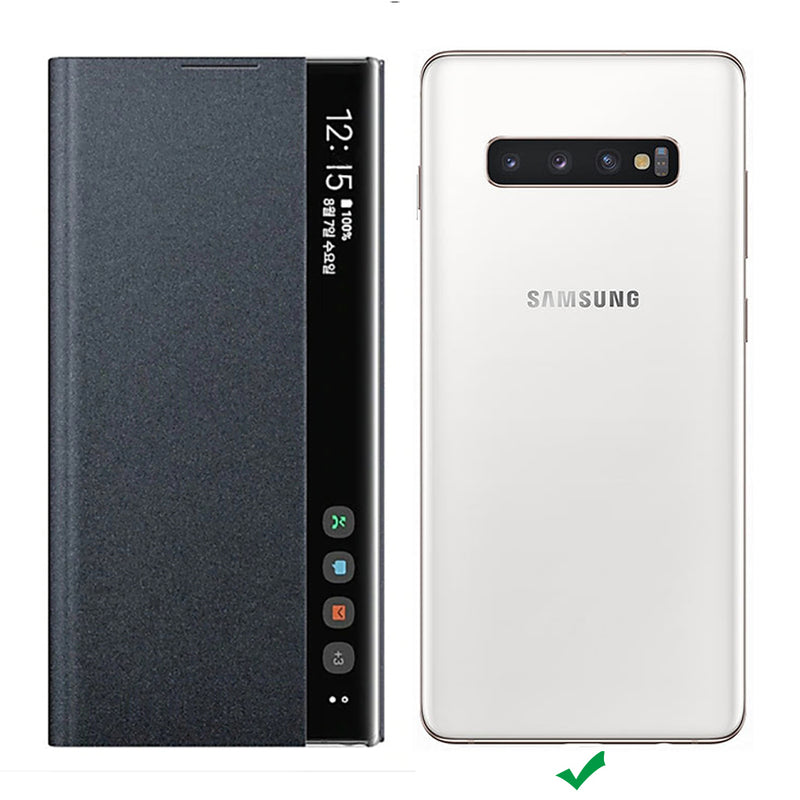 Bakeey Foldable Smart Sleep Window View Stand Flip PU Leather Protective Case for Samsung Galaxy S10 Plus 2019