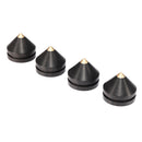 4Pcs Ebony Speaker Spike Isolation Stand Wooden Copper Tip Feet Spike with 23mm Base Pad