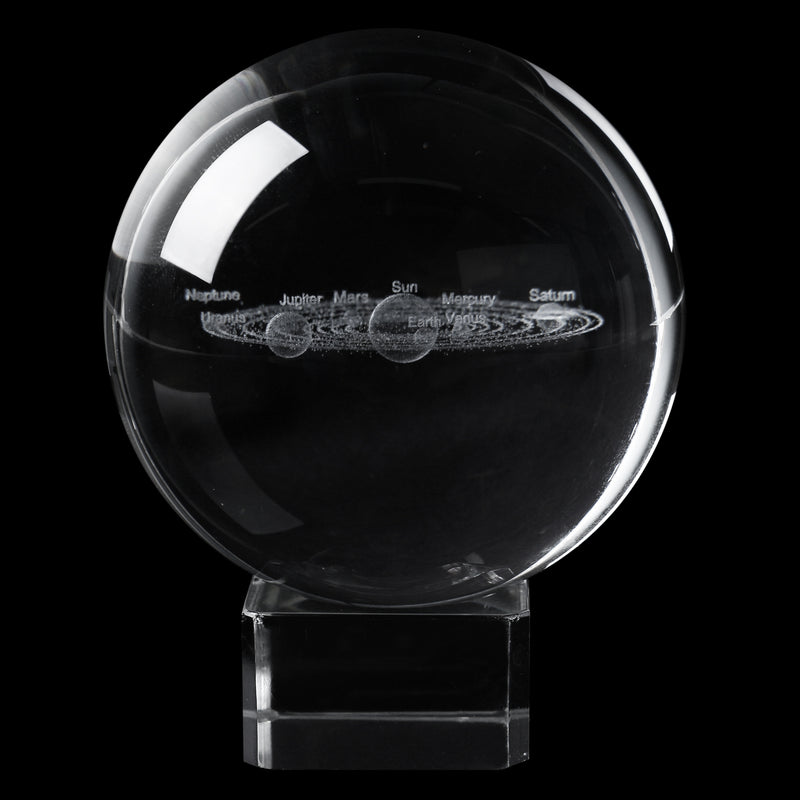 6cm Clear Glass Crystal Healing Ball Meditate Sphere Mascot Planet Space Decor