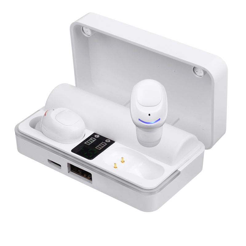 Portable TWS bluetooth 5.0 Earphone Wireless Earbuds 6D Heavy Bass LED Display IPX7 Waterproof Headphone with Mic for iPhone Xiaomi Huawei