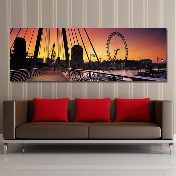 DYC 10504 Single Spray Oil Paintings Photography Urban Architecture And Ferris Wheel For Home Decoration Paintings Wall Art