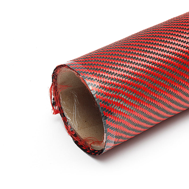 1m 3K 200g Red Carbon Fiber Hybrid Fabric Cloth Twill Weave Cloth High Strength for Building Bridge Construction Repair