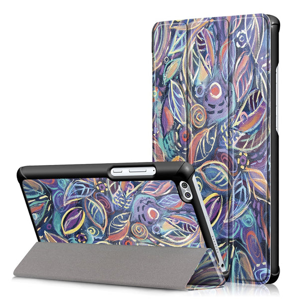 Tri Fold Colourful leaf Case Cover For 8 Inch Huawei Honor Waterplay Tablet