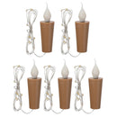 5PCS Battery Operated Flicker Bottle String Light Warm White Cork Shape Copper Wire LED Candle Lamp