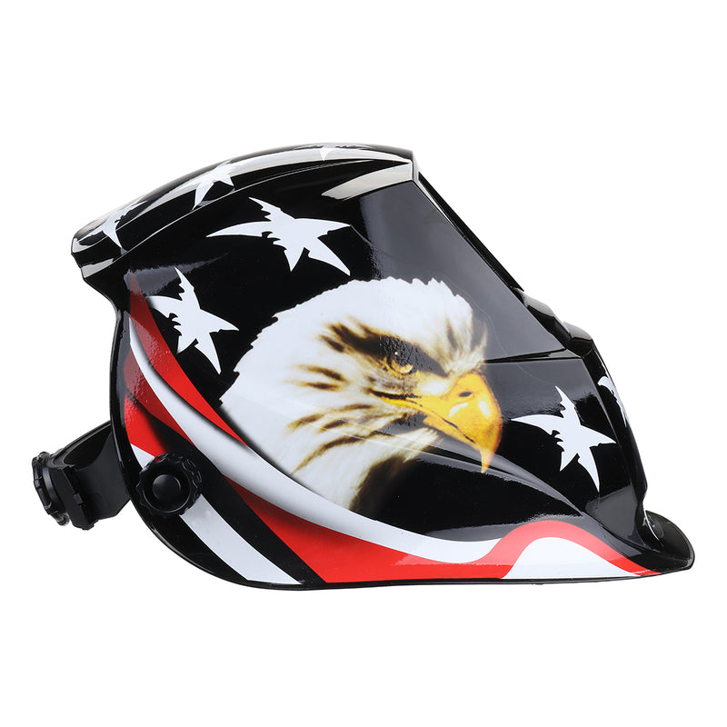 Solar Powered Auto-Darkening Welding Helmet Black Hawk Grinding TIG Welder Mask