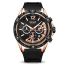 MEGIR 2083G Military Design Chronograph Silicone Waterproof Quartz Watch Men Wrist Watch