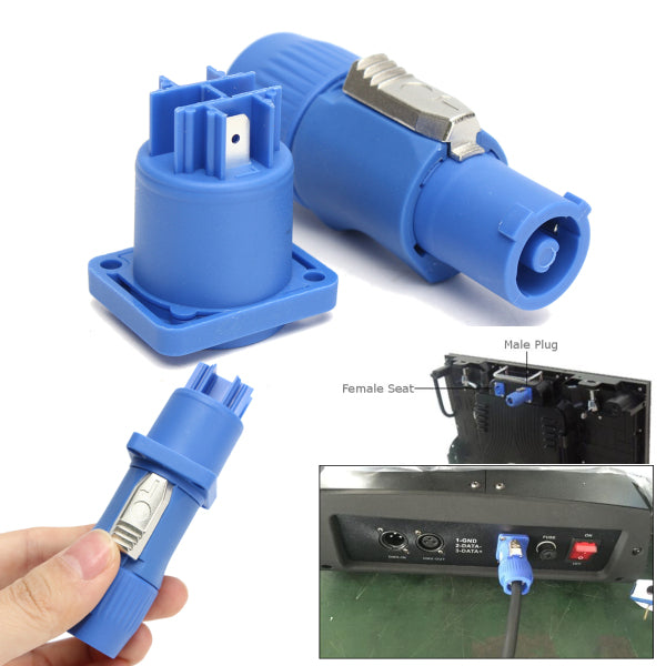 20A AC Audio Connector Power Plug Panel Connector Neutrik Connector Male Plug Female Seat