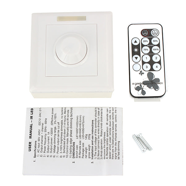 LED Infrared Remote Control Dimmer Switch for Lighting AC90-240V