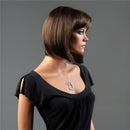NAWOMI Short Capless 100% Kanekalon Synthetic Hair Wig Bobo Straight Dark Brown Natural Smooth