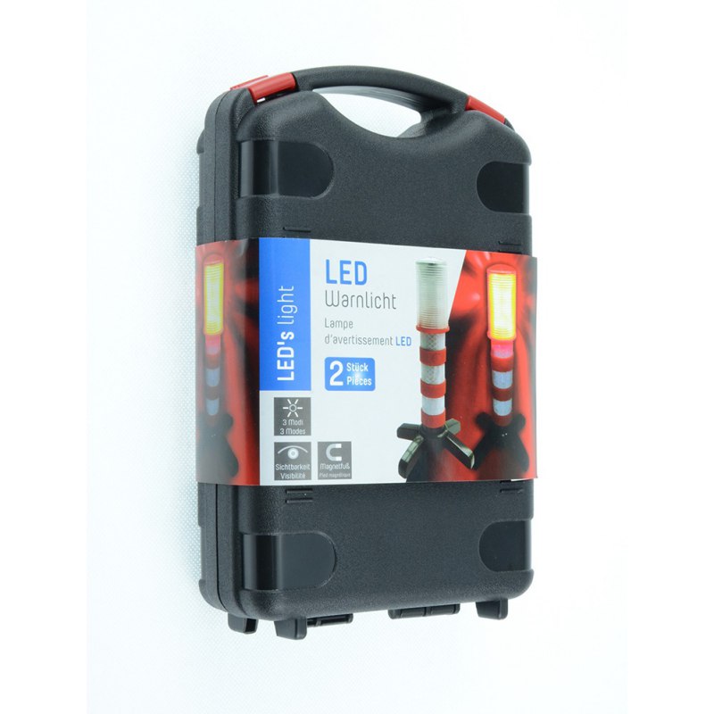2 Pack HS-1220 Multifuncation Magnetic Tail Standable LED Traffic Warning Light Flashlight