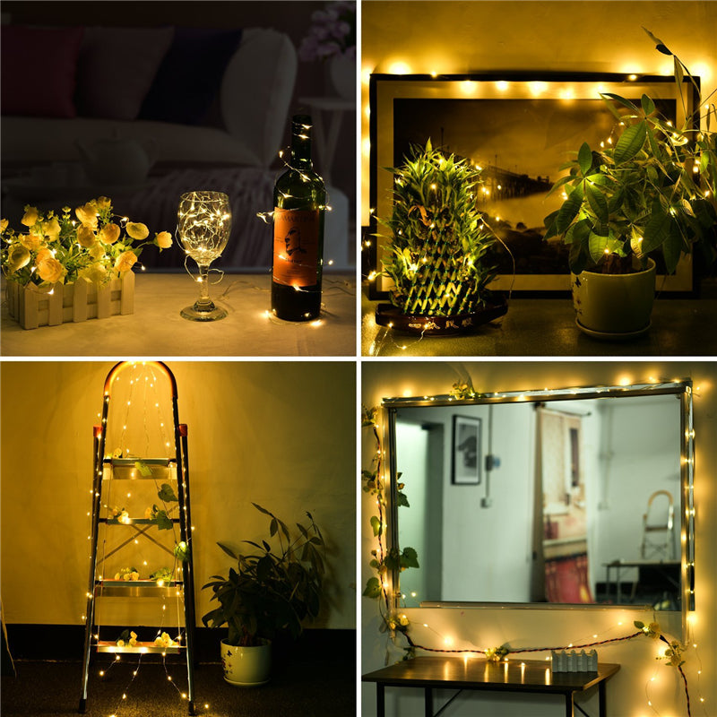 Battery Powered 10M 100LEDs Waterproof Copper Wire Fairy String Light for Christmas +Remote Control