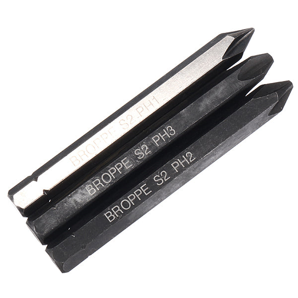 BROPPE 3pcs Cross Impact Screwdriver Bits 8mm Hex Shank 80mm Cross-Screwdriver Bits Set