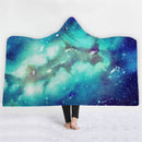 150x200CM 3D Colorful Printed Hooded Blankets Warm Wearable Plush Mats Thick Nap