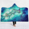 150x200CM 3D Colorful Printed Hooded Blankets Warm Wearable Plush Mats Thick Nap