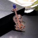 Fashion Violin Brooches For Women Crystal Instruments Lapel Brooch Pins Fem