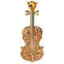 Fashion Violin Brooches For Women Crystal Instruments Lapel Brooch Pins Fem
